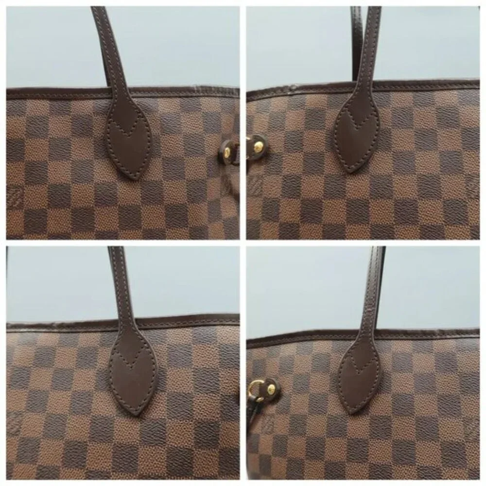 100% Auth Louis Vuitton Neverfull MM Brown W/P Damier Ebene Canvas Shoulder Bag - Picture 6 of 12